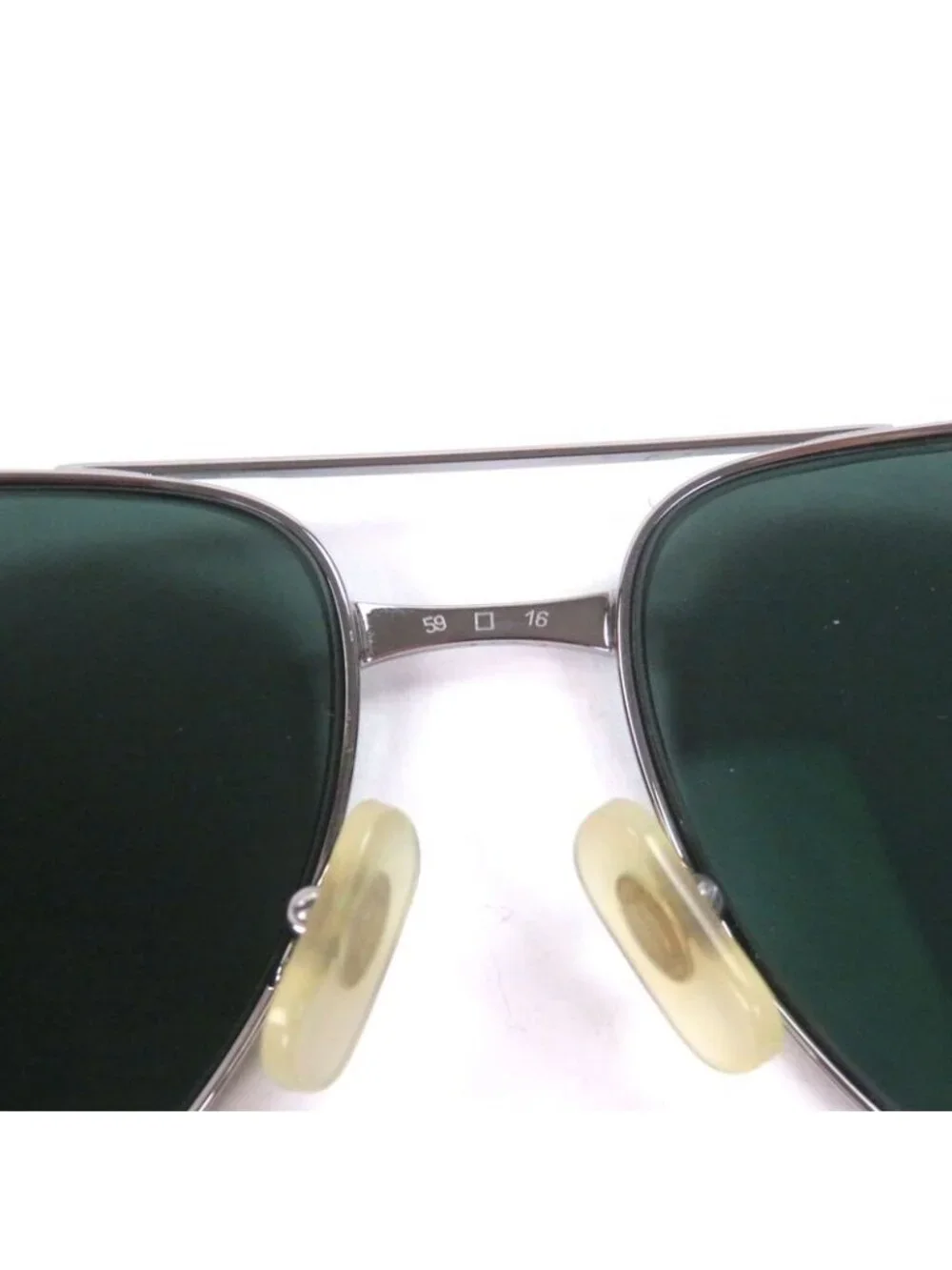 Cartier Vintage Santos Dumont Teardrop Sunglasses Silver Green Lenses 59 16